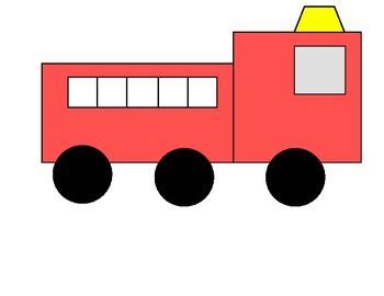 simple shape fire truck sracmbled sentence craft fire safety preschool