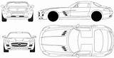 Mercedes Amg Sls Benz Blueprints Coupe 2010 Car Getoutlines Outlines sketch template