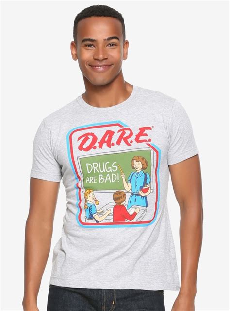 D A R E Drugs Are Bad T Shirt Boxlunch Exclusive Cool Shirts Grey