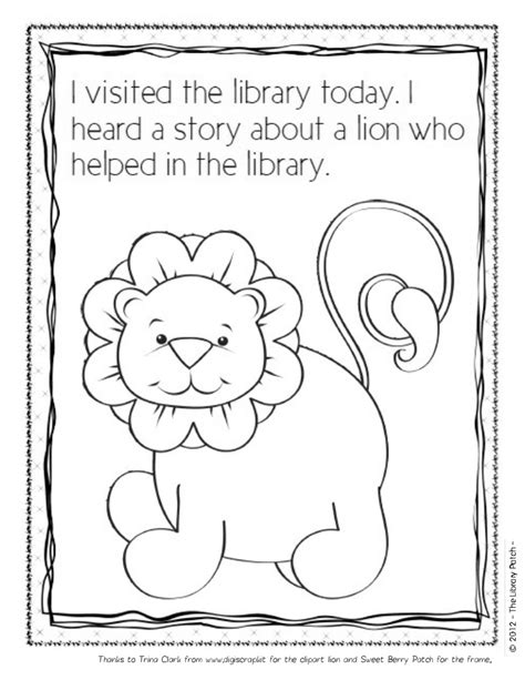 library lion coloring sheetpdf google drive library skills
