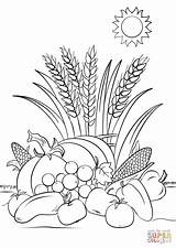 Harvest Coloring Pages Fall Printable Autumn Supercoloring Print sketch template