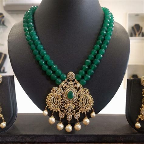 emerald beads necklace designs fashionworldhub beaded necklace designs black beaded