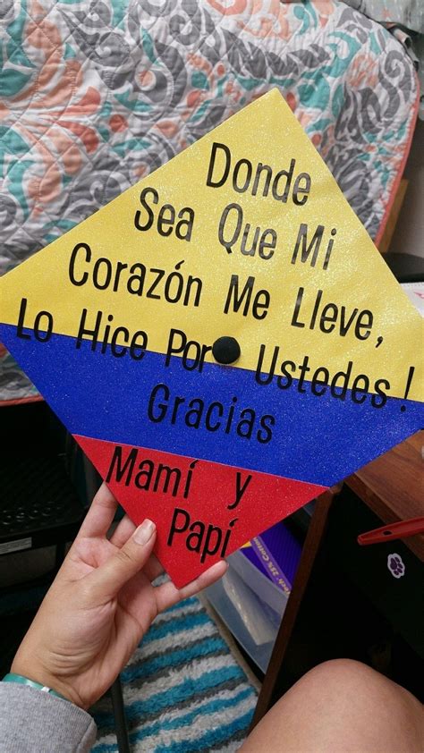colombian graduation cap  spanish quote graduation cap decoration quotes