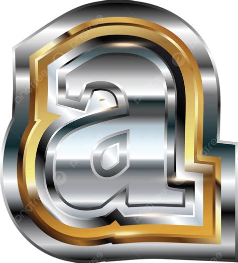fancy font letter  metal illustration shape vector metal