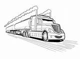 Trailer Truck Coloring Pages Tanker Semi Drawing Sheets Tractor Double Color Sketch Trucks Printable Drawings Kenworth Kids Traile Tractors Print sketch template