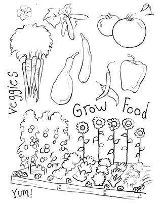 garden vegetables coloring pages  vegetable garden coloring books
