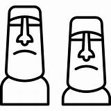 Easter Moais Pascua Statues Moai Icono Gratuito sketch template