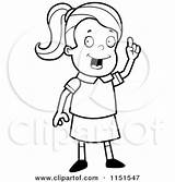 Girl School Clipart Cartoon Smart Idea Coloring Thoman Cory Outlined Vector Drawing Small Getdrawings 2021 sketch template