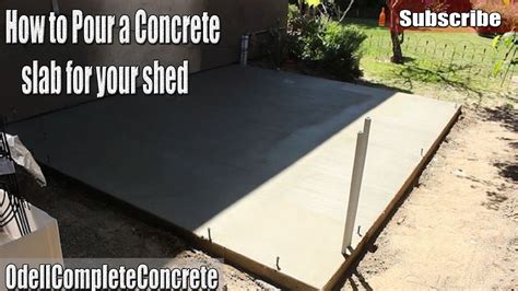 diy   pour  concrete shed slab youtube
