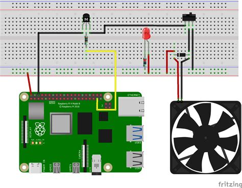 raspberry pi  gpio controlled cooling fan hacksterio