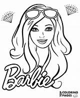 Barbie Coloring Face Doll Color Sheet Portrait Print sketch template