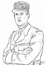 Gaulle Charles Coloring Pages Drawing Color Figures Historical Onlinecoloringpages sketch template