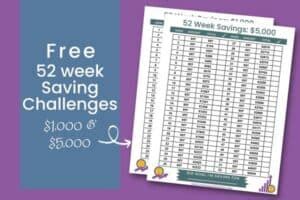 week savings challenge printable