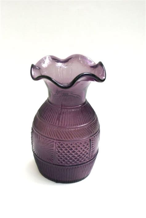 Vintage Purple Ruffle Vase By Retrotreasurehunters On Etsy