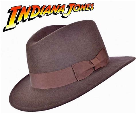 Stile Indiana Jones 100 Lana Feltro Fedora Brown Cappello Comprimibile