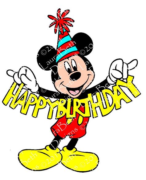 mickey mouse happy birthday digital design embroidery