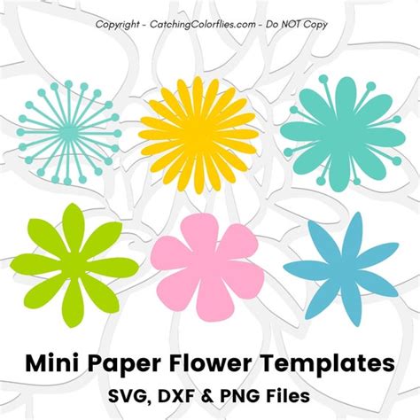 paper flower template svg small flower templates    cricut