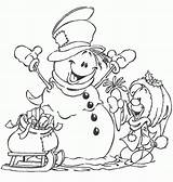 Kerst Sneeuwpop Kleurplaten sketch template