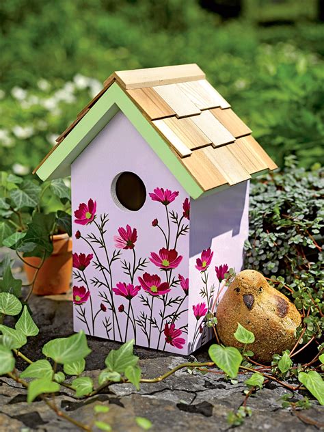 floral print birdhouse vogelhaus plaene dekorative vogelhaeuser vogelhaus bemalen