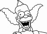 Simpsons Krusty Clown Wecoloringpage Bart Desenho Homer Raskrasil sketch template