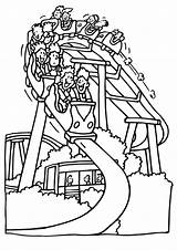 Roller Coaster Amusement Paper Bumping Bumper Waterslide Achterbahn sketch template