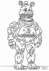 Coloring Nightmare Pages Puppet Nights Five Freddys Fredbear Template sketch template