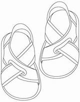 Coloring Pages Kids Sandals Shoes Accessories Sheets Template sketch template