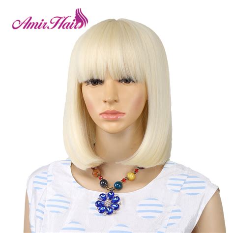 Straight Black Synthetic Wigs With Bangs For Women Medium