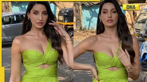 Nora Fatehi Sets The Internet On Fire In Sexy Green Dress Video Goes Viral