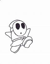 Shy Guy Coloring Pages Mario Template sketch template