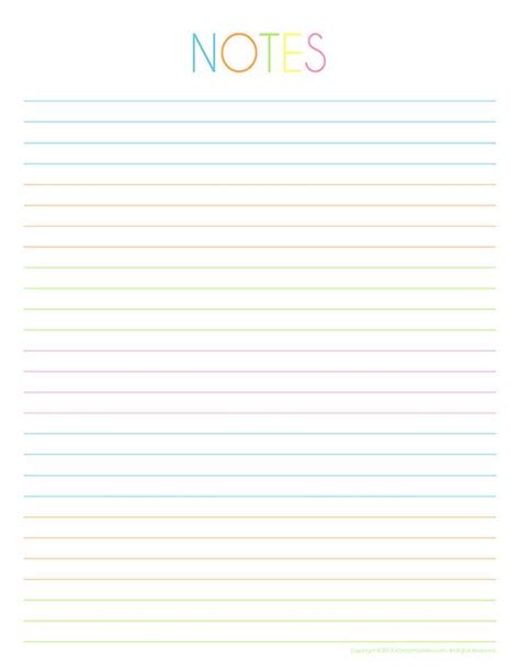 notes printables  delightful mess notebook paper printable