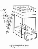 Bunk Bed Coloring Drawing Beds Pages Sketch Getdrawings Template Sheets Activity Safety sketch template