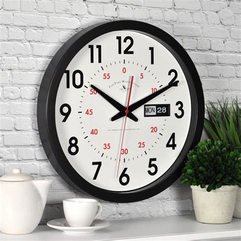 firstime  day date wall clock american crafted black        walmart