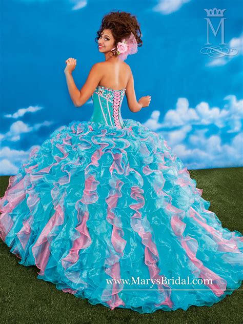 Marys Quinceanera Dresses Style 4q335 In Blue Hot Pink Color