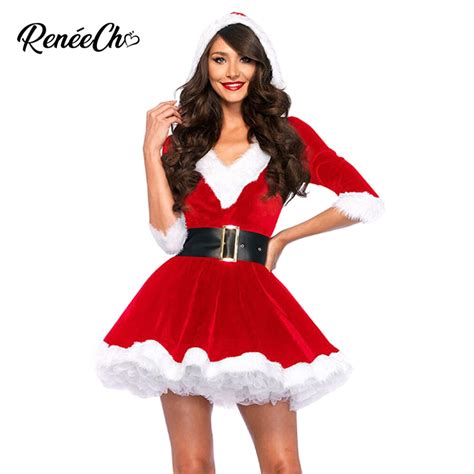 Reneecho Sexy Christmas Dress Women Christmas Costume For Adult Mrs