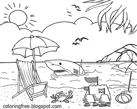 beach seashore coloring pages  coloring pages printable pictures
