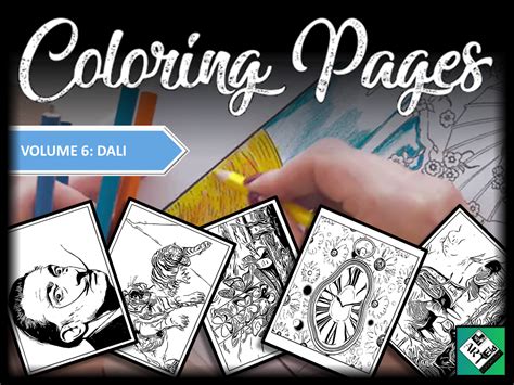 pin  art ed connection  coloring  art coloring pages dali