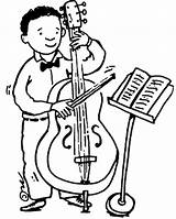 Clipart Cello Cellist Playing Cliparts Coloring Meslekler Google Clip Library Player Nl sketch template