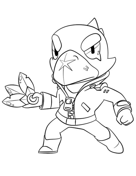 brawl stars crow coloring page  printable coloring pages  kids