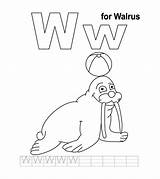 Coloring Letter Pages Walrus Color Toddler Momjunction Learn Will Coloringbay sketch template
