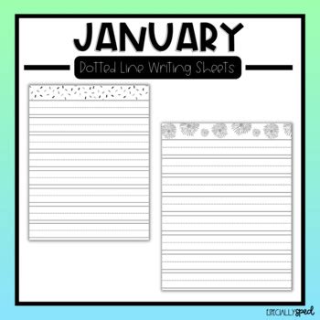 january writing sheets dotted  writing sheets freebie tpt