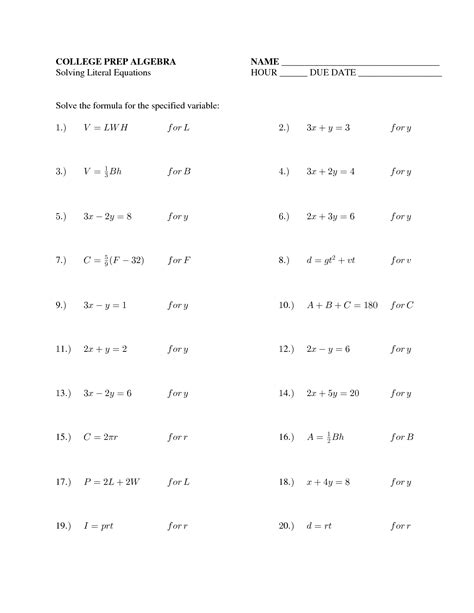 solving linear equations worksheet  answers solving systems