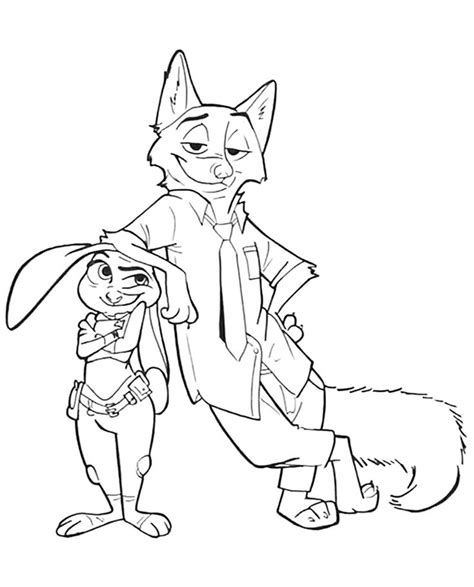 zootopia coloring pages  printable cartoon coloring pages