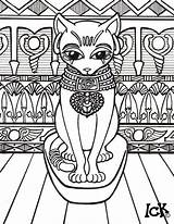 Bastet Egyptian Malvorlagen Sphynx ägypten sketch template