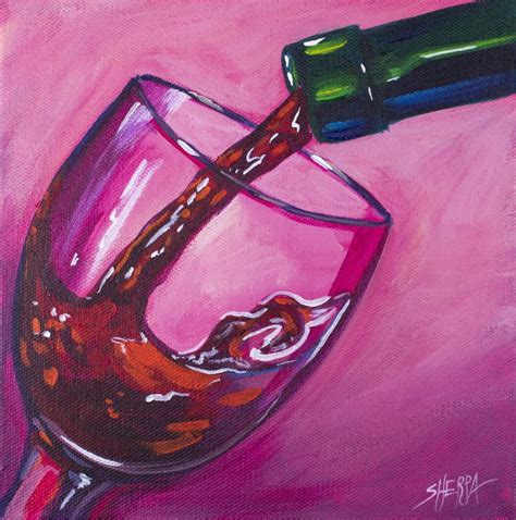 Wine Glass And Pour Easy Daily Painting Step By Step Acrylic Tutorials