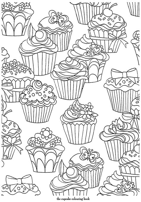 coloring page world cupcake pattern