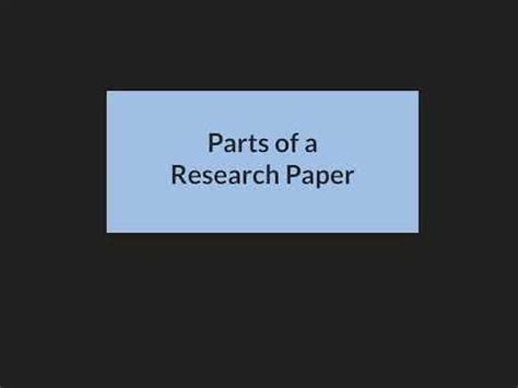 parts   research paper youtube