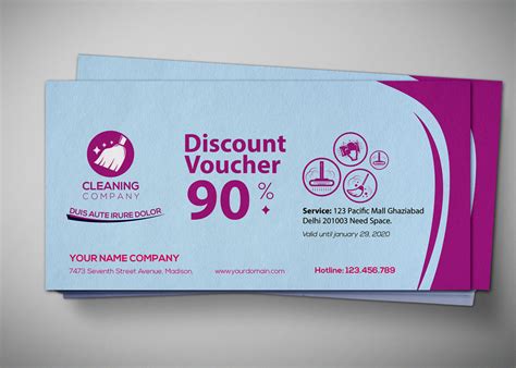 cleaning service gift voucher design template effects
