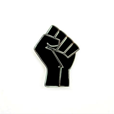 Raised Fist Pin The Resistance Resist Solidarity Black