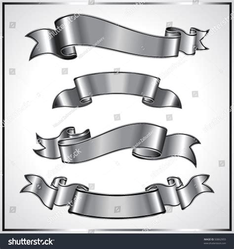 silver ribbon collection stock vector  shutterstock